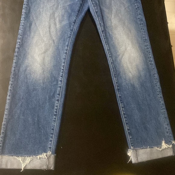 MOTHER THE SCRAPPER CUFF ANKLE FRAY IN SMASHING BANJOS BUTTON FLY HI RISE SZ 25 - Picture 13 of 16